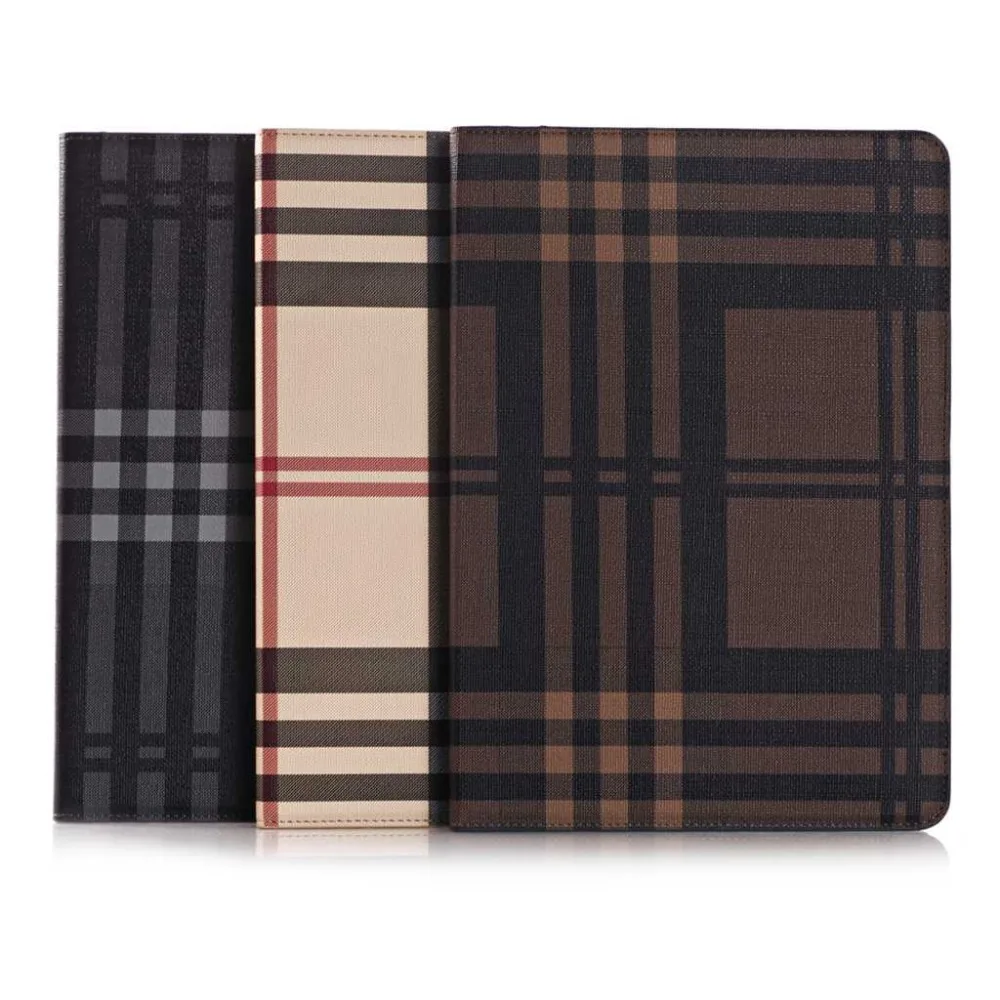 

Luxury Plaid Grid Pattern PU Leather Cover For Apple ipad 6 ipad air2 A1566 A1567 Ultra Slim Wallet Case Funda+Stylus Pen+Gift.