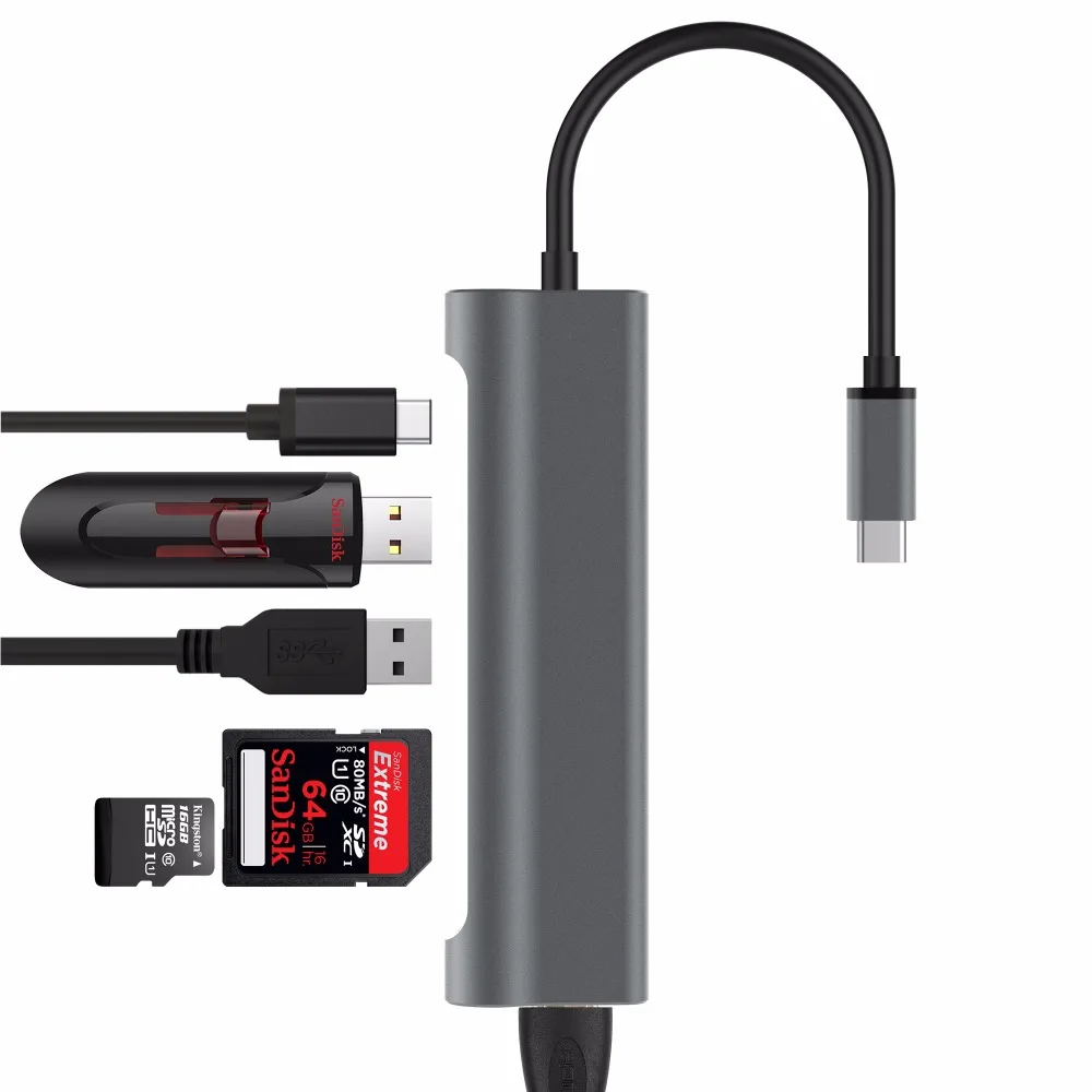 USB HUB Type C к 3 0 HDMI кардридер PD Зарядка для MacBook Samsung Galaxy S9/S8 Huawei P20 Pro|USB-хабы| |