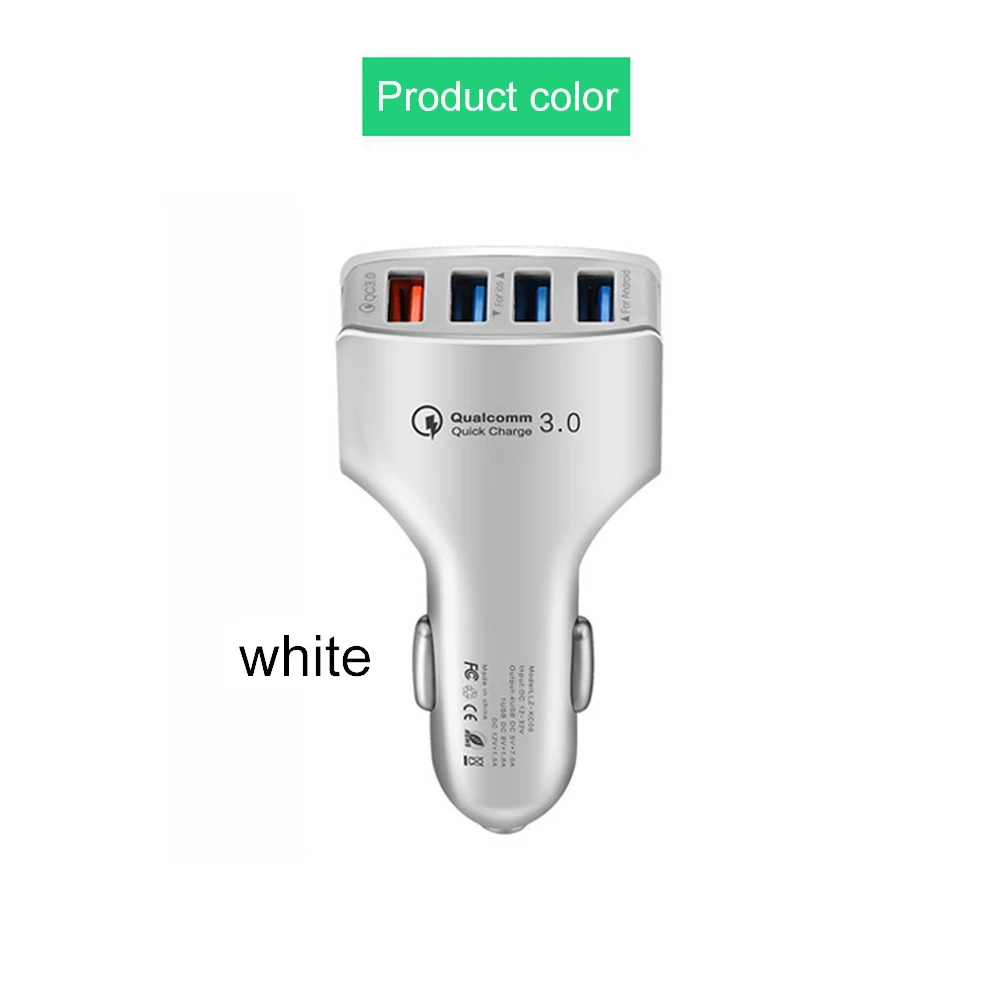 QC 3 0 Автомобильная usb зарядка 12 В 24 в 4 порта Быстрая для мобильного телефона iPhone