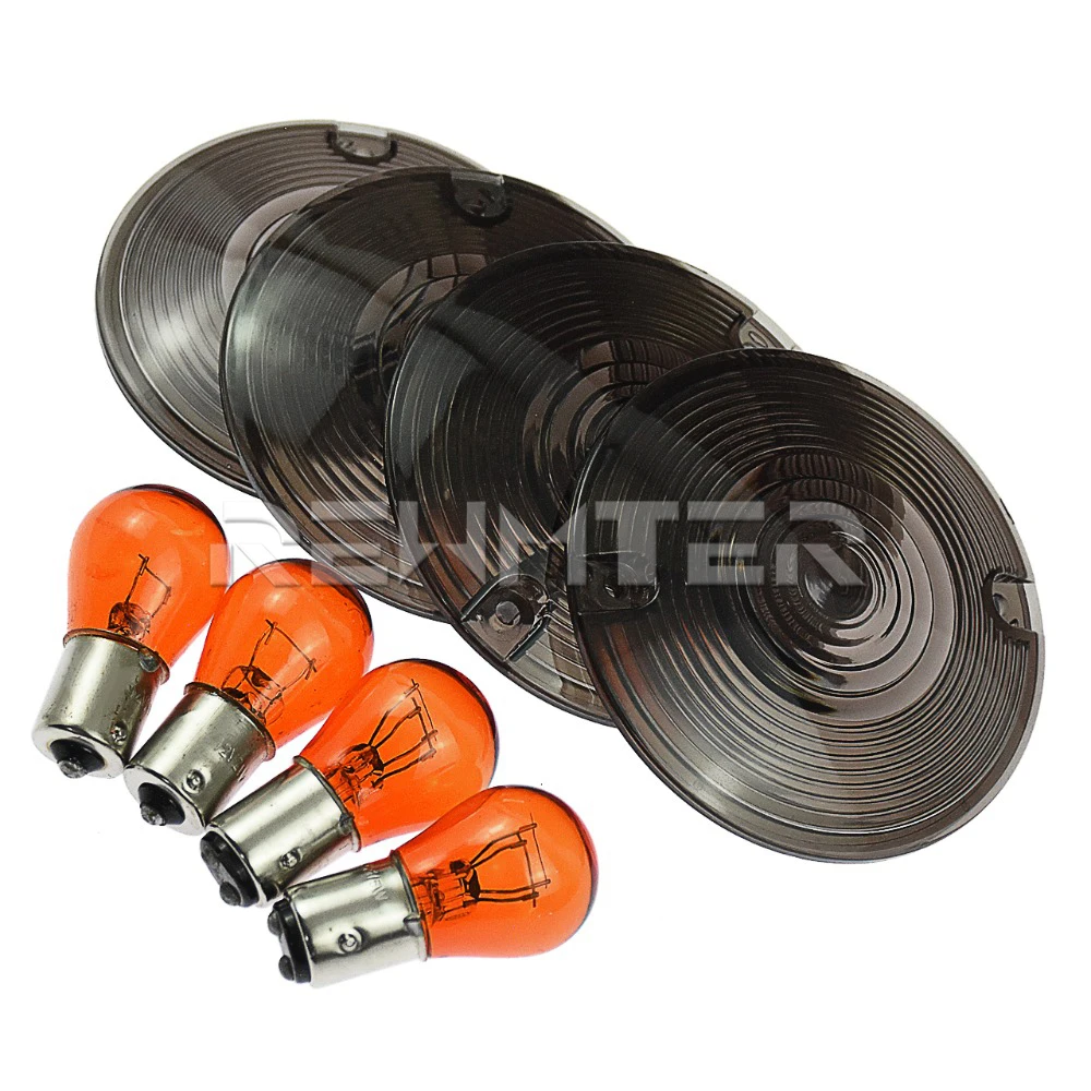 Motorcycle-Turn-Signal-Lampshade-Bulbs-4pcs-Smoke-Clear-Orange-For-Harley-Touring-Electra-Glide-Road-King (2)