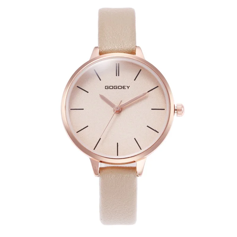 Модные женские кварцевые часы Reloj Mujer Relojes тонкий кожаный ремешок наручные