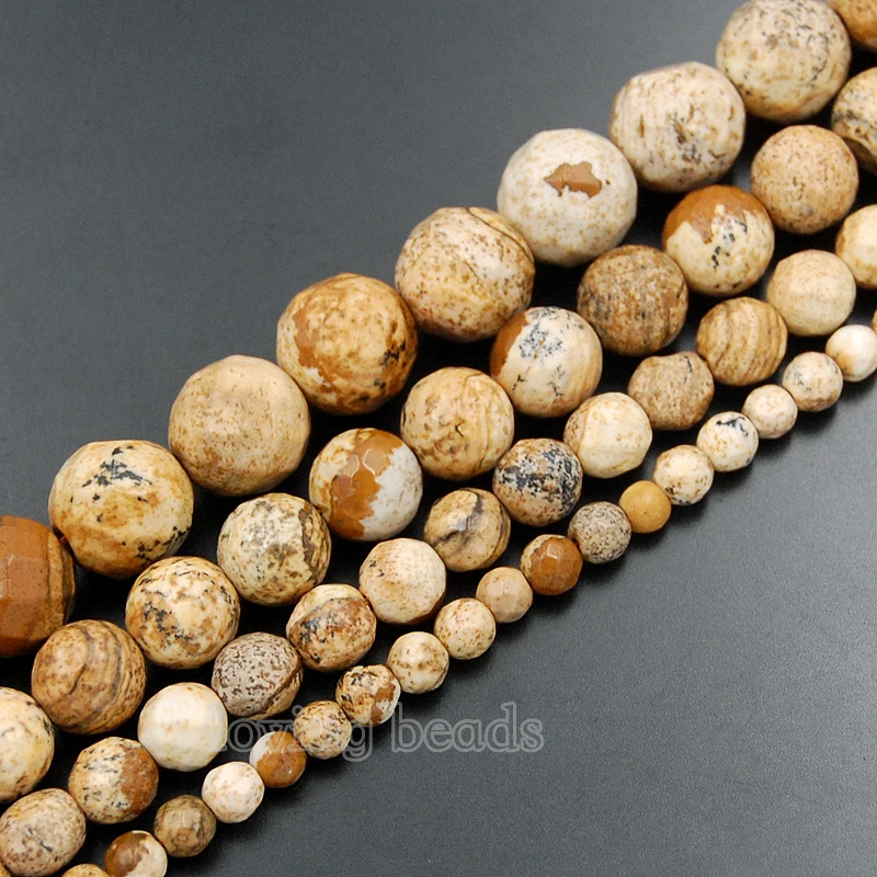 Natural Gemstone LANDSCAPE JASPER STONE Round Bead 15.5" 4 mm 6 mm 8 mm 10 mm 