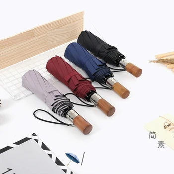 

Full Automatic Reinforced Umbrella Three Folding Male Female Parasol Umbrella Rain Women Windproof Business Umbrella LY05