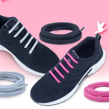 Fast Lazy Shoelace With Lock Fashion Elastic Band Lock Buckle New Lazy Shoelace Tie-free Casual 88CM Black Flat Sport Shoelace