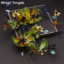 Mingli Tengda модные свадебные головные уборы с лесными цветами Милая элегантная повязка на голову для невесты Бабочка цветок свадебные аксессуары