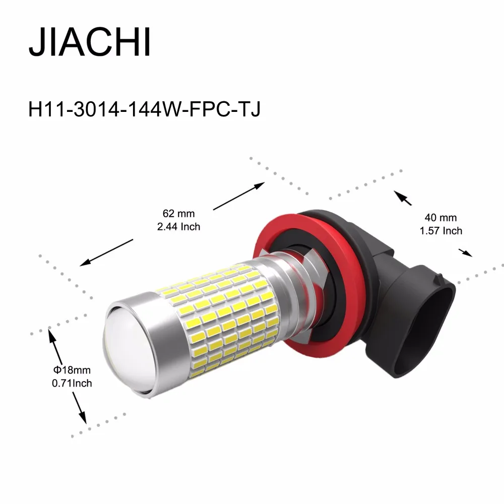 JIACHI 자동차 Led 전구 안개등, 9006 HB4 9005 HB3 자동차 DRL 주간 주행등, 흰색 도매, H8 H16 H11 H7, 12-24V, 1400LM, 50 개