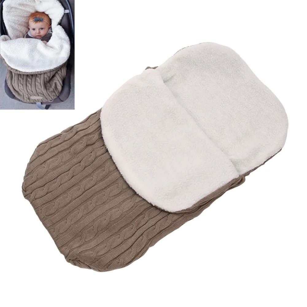 

MQUPIN Infant Baby Swaddle Sleeping Bag Cute Soft Sleep Sack Wool Stroller Wrap Sleeping Bags Baby Knitted Warm Sleeping Bag
