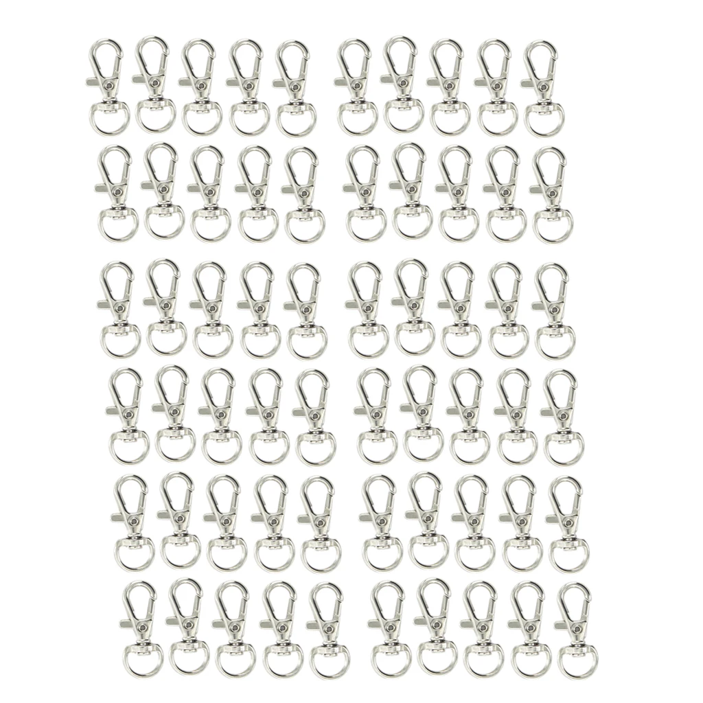 60x D-ring Swivel Trigger Clips Snap Hooks Lobster Clasps 10mm For Bag Keyring