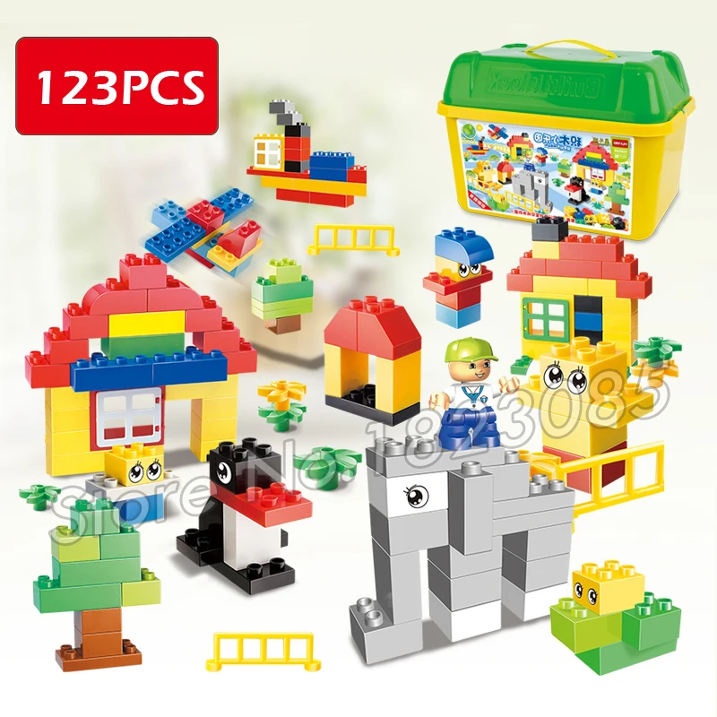 

123pcs My first Park Model Building Blocks Big Size Action Bricks 2016 Compatible With Lego Duplo