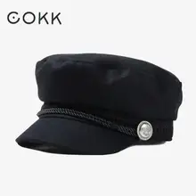 COKK Winter Hats For Women Winter Cap Wool Hat Female Button Baseball Cap Sun Visor Hat