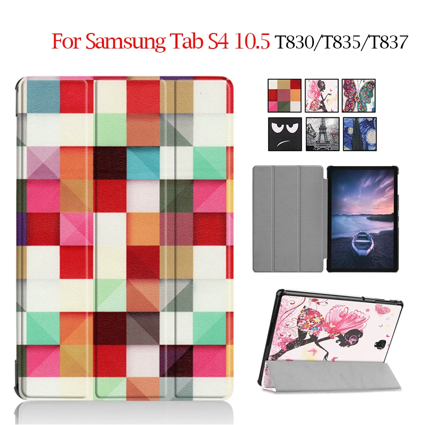Tab S4 T830 чехол из искусственной кожи 10 5 ''Защитная Подставка для Samsung Galaxy T835 T837