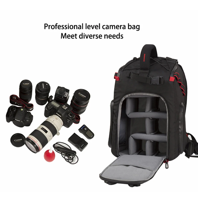 Jealiot SLR camera bag backpack photography DSLR Tripod Photo Digital Rain Cover Lens bag 14 Inch Laptop Shockproof Waterproof