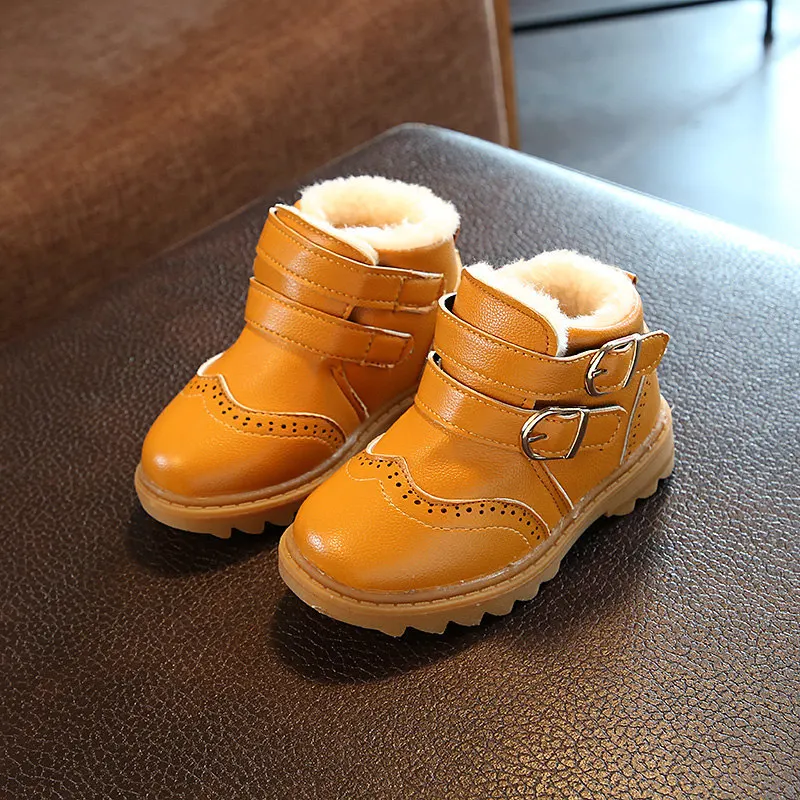 

New Arrival Typical Style Children Boots Round Toe Boys Snow Boots Hook & Loop Kids Fashion Sneakers Light Free Shipping