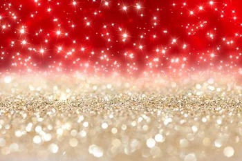 

x5ft Glitter Christmas Photography Backdrop Polyester Red and Golden Dots Photography Background Holiday Kids Xmas Pictures