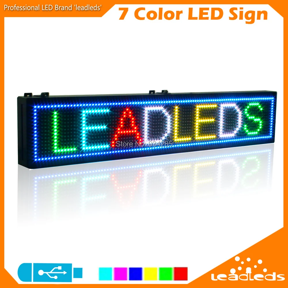 RGB Full Color LED Display Screen Lamp Programmable Led Sign Scrolling  Message Advertising Board For Business Indoor Lighting