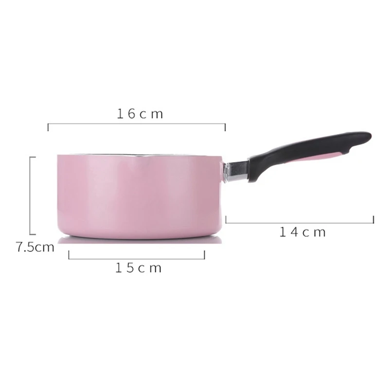 Mini Milk Pan Not-Sticky Heating Pot Portable Soup Pot Metal Flat-Bottomed Multifunction Egg Soup Noodles Kitchen Cooking Tool