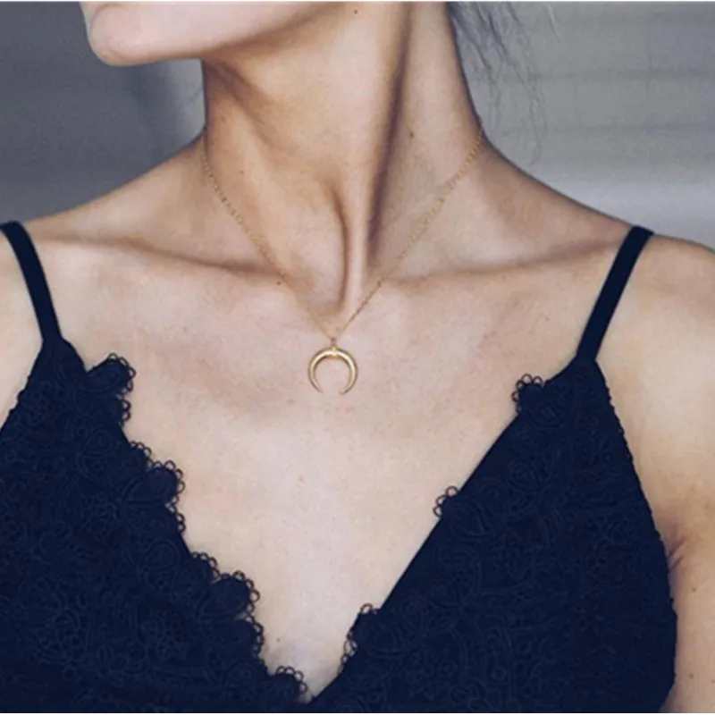 

New fashion jewelry Crescent horns moon pendant necklace gift for women girl