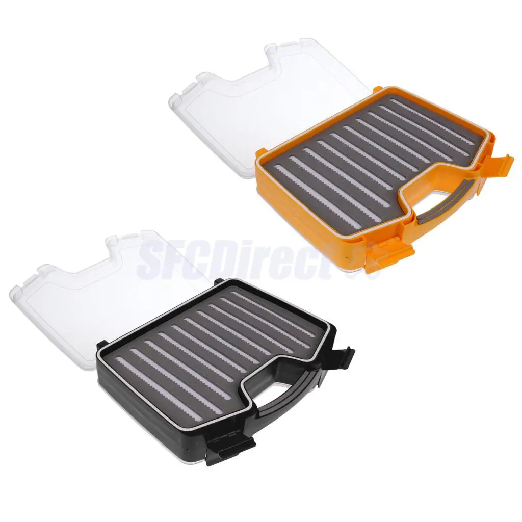 

2Pcs 33 x 27 x 5cm Plastic Waterproof Fly Fishing Double Side Clear Slit Foam Fly Fishing Box Fly Box Tackle Case Box