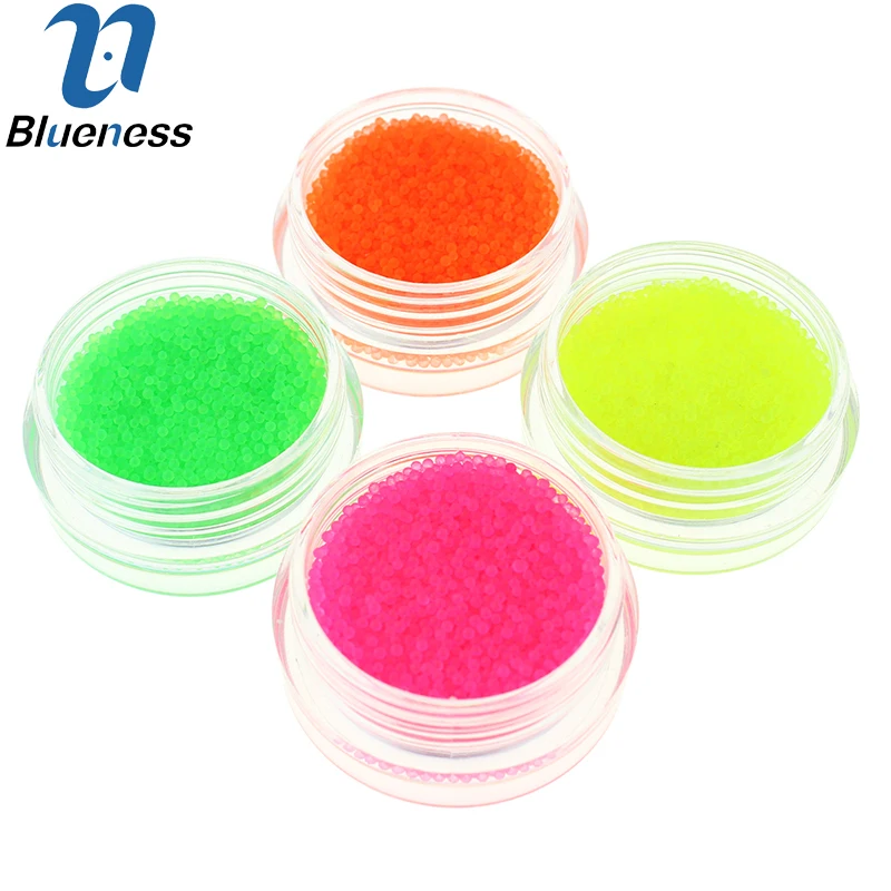 

Fluorescent Color Caviar Nail Decorations Kits Charms Beads Supplies For Nails 4 Botter/Set 3D Diy Nail Art Jewelry Studs ZP230