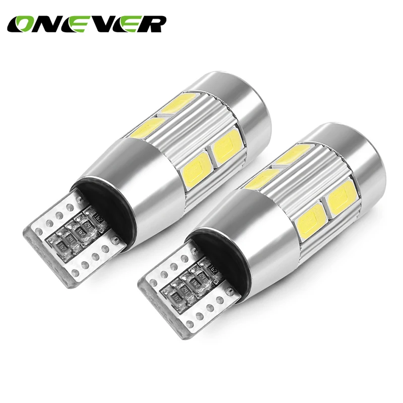 

2Pcs 12V Car T10 W5W 194 10-LED Wedge Light Cool Blue Reading Lights Side Bulbs SMD 5630 Car reading lamps auto parking lights