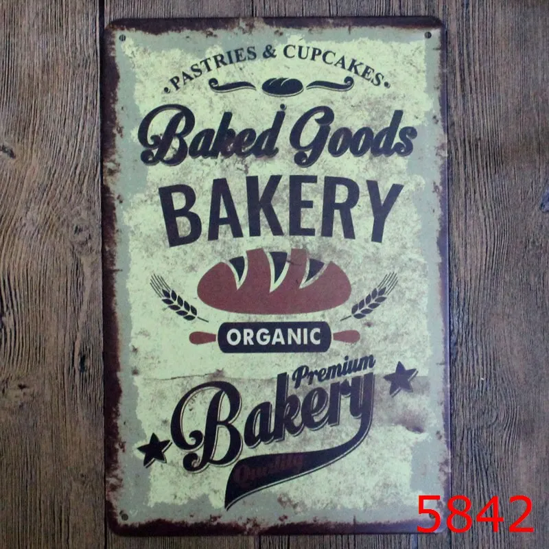 Backerei Vintage Blechschilder Retro Blechschild Antike Nachahmung