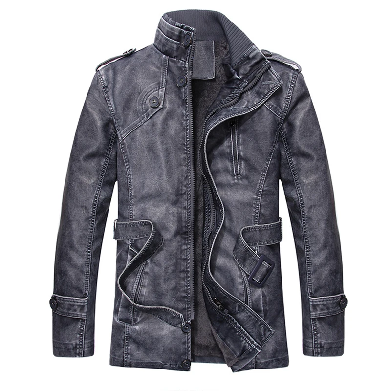 

New Fashion PU Leather Jacket Men Black Red Brown Solid Mens Trend Slim Fit Youth Motorcycle Suede Jacket And Coat Male