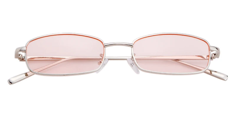 WHO CUTIE 90 S, фиолетовые солнцезащитные очки для женщин и мужчин, фирменный дизайн, Ретро стиль,, маленькие прямоугольные солнцезащитные очки, плоский верх, оттенки OM522B - Цвет линз: C12 PINK