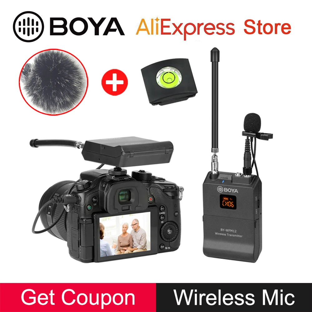 

BOYA BY-WFM12 VHF Wireless Microphone System for iPhone Smartphone Tablet Canon Nikon DSLR Camcorder Audio Recorder PC Video Mic