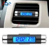 2 in 1 Digital LCD Display Screen Thermometer Car Time Clock Car Styling Blue Backlight Auto Accessories Air Vent Outlet ► Photo 3/6