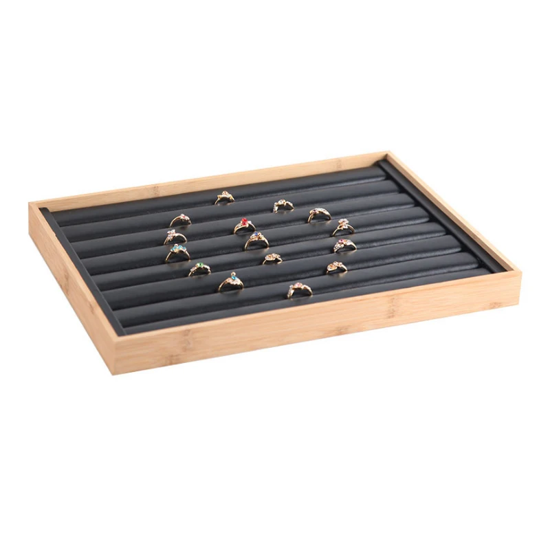 Mordoa New Arrival Bamboo wood Jewelry Display Jewellery Tray Ring Holder Necklaces Organizer Bracelets Showcase Pendants Box jewelry display and packaging