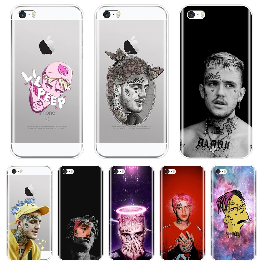 

Hip Hop Rapper Lil Peep Case For iPhone 5 5C 5S SE 4 4S Soft Silicone Back Cover For iPhone 4 5 S Phone Case