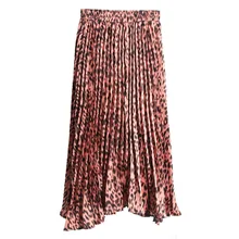 Модные леопардовые юбки женские с подкладкой Весна Лето Высокая талия плиссированные средней длины юбки женские Корейская юбка дамы