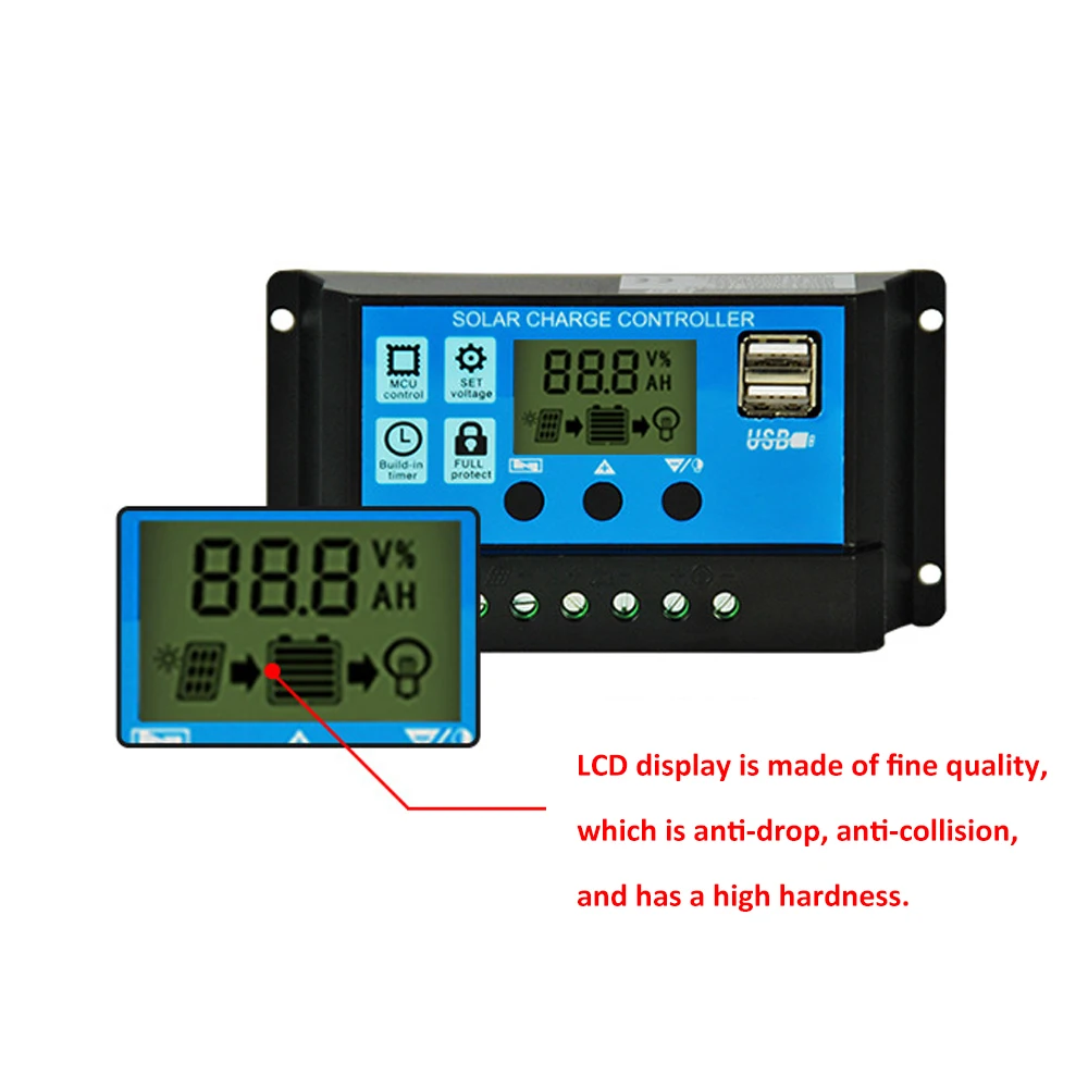 10A/20A/30A Multi purpose Intelligent Solar Controller with HD LCD