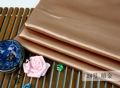 Высокая плотность эластичная атласная ткань cheongsam Hanfu шелковая ткань 1 м - Цвет: deep gold