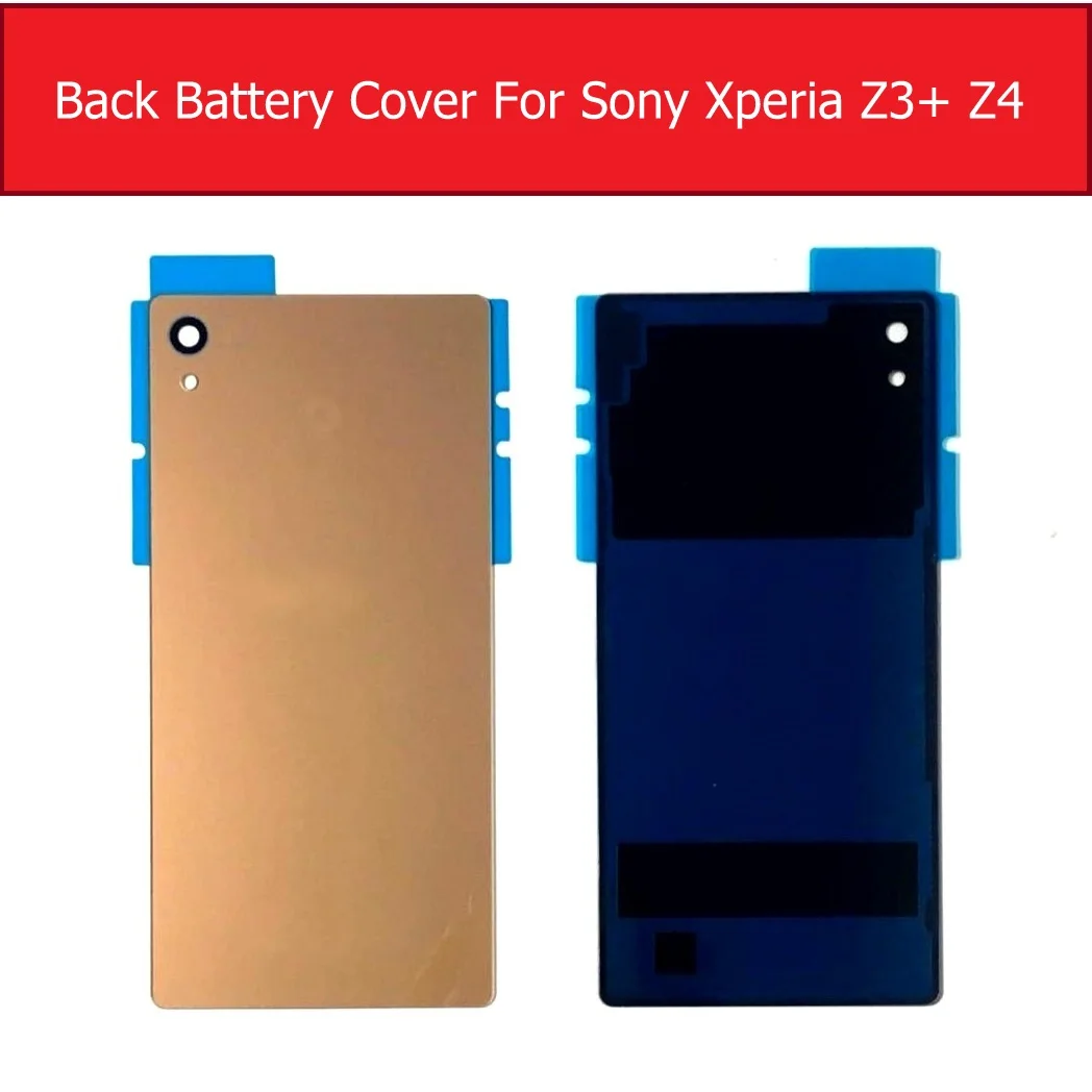 Задняя крышка батарейного отсека для sony Xperia Z4 Z3+/Z3 Plus E6553 E6533 SO-03G Задняя стеклянная крышка чехол+ 1 пленка бесплатно - Цвет: Gold