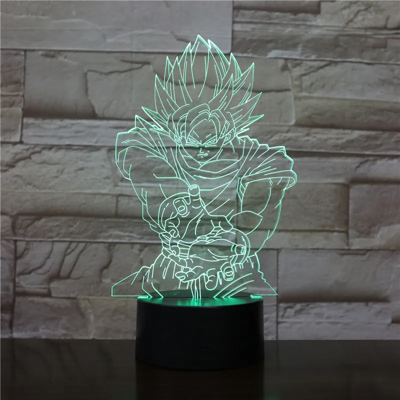 Фигурка "Dragon Ball" атмосферная настольная лампа Lampara Супер Saiyan Goku Usb 3d светодиодный ночник прикроватный сенсорный Сенсор освещение лампа