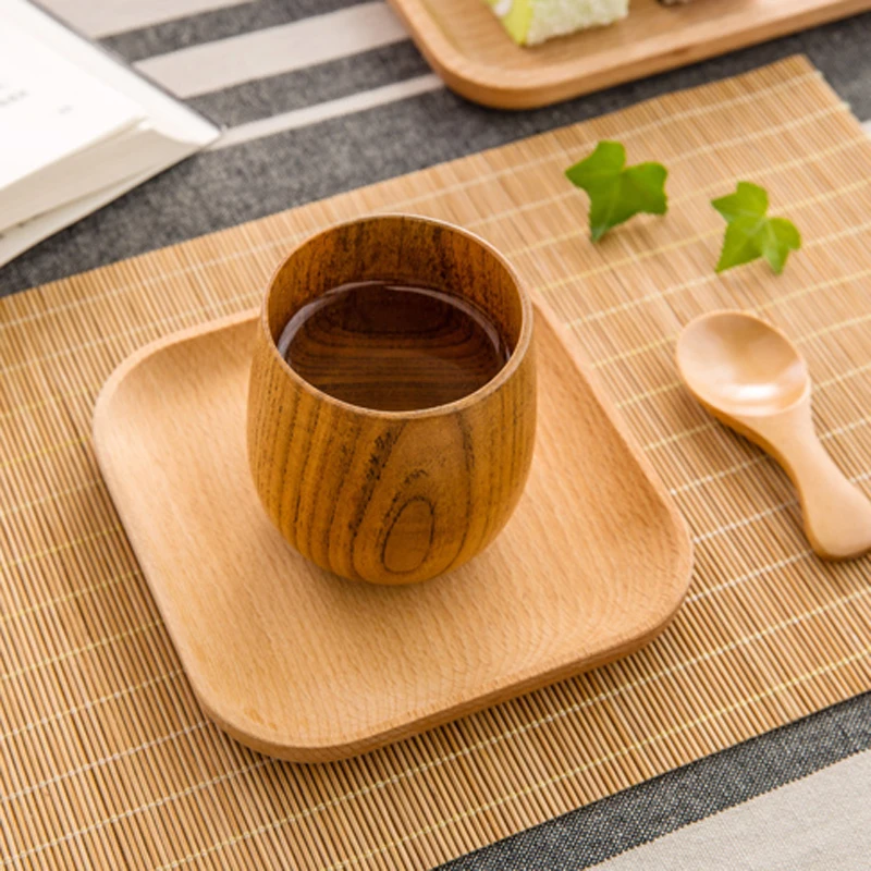 5 Square Cake Tray Natural Wooden Dishes Mini Beech Wood Plate for Sushi Snack Fruit Mug Coaster (7)