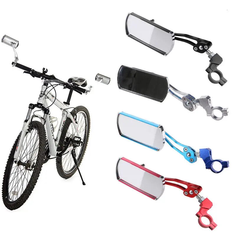 1Pair Bike Handlebar Rearview Mirrors MTB Bicycle Rectangle Rear View Safety UK 