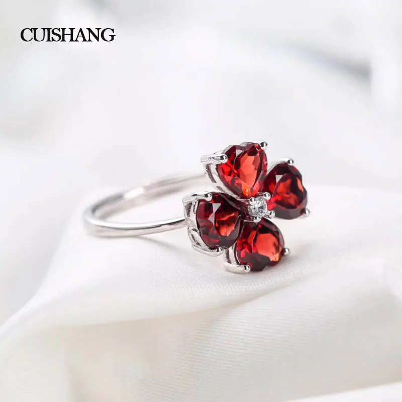 

CSJ Fashion 925 Sterling Silver jewelry sets with natural Garnet for lady Wedding Engagement Fine Jewelry Party Valentines gift