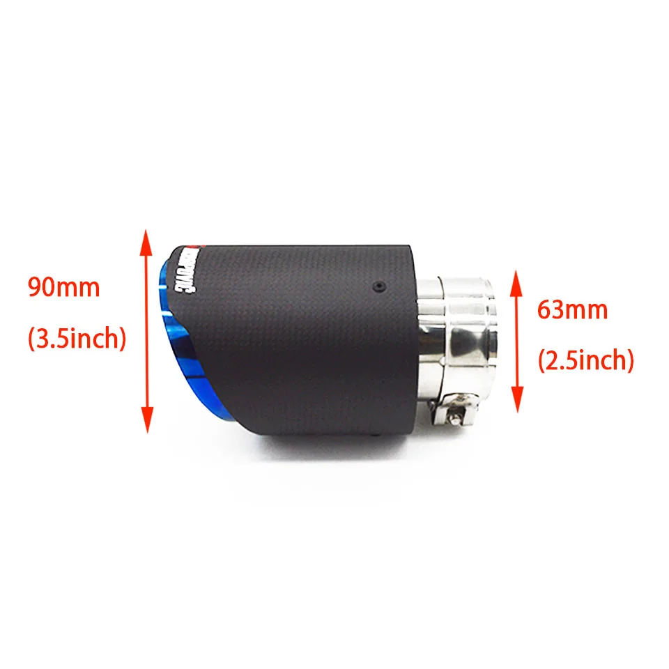 BOOMBLOCK несколько размеров для Toyota Audi A4 B5 BMW M3 M4 M5 F30 F10 синий наконечник углерода волокно автомобильный глушитель выхлопной трубы аксессуары - Цвет: 63 90