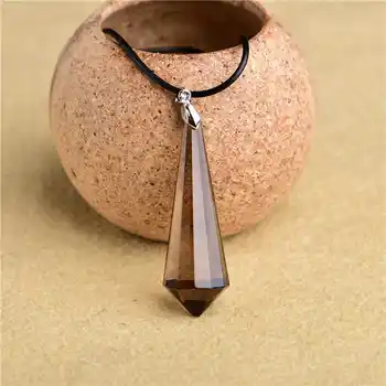 

Natural tea crystal ling pendant men and women's simple fashion engraved face ling pendant wholesale