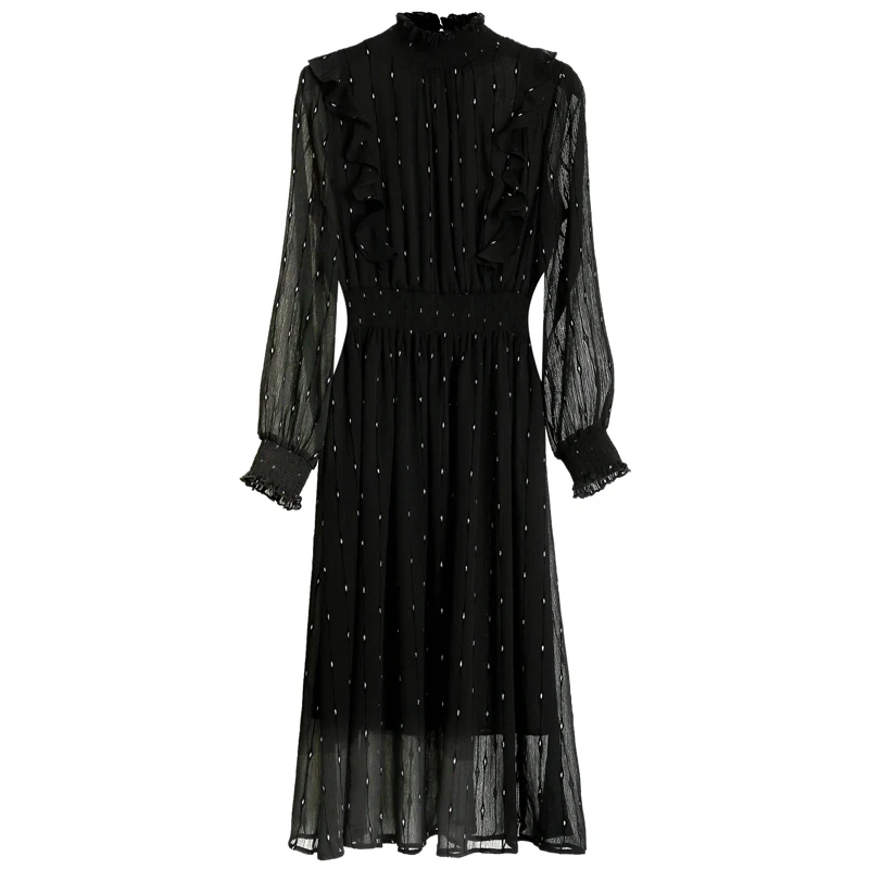 Buy Best CJmku Black Party Elegant Mesh Sleeve Spring Autumn Polka Dot Solid Dress Autumn Women Fashion Dresses Buy Best CJmku Black Party Elegant Mesh Sleeve Spring Autumn Polka Dot Solid Dress Autumn Women Fashion Dresses
