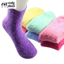 6 шт. = 3 пара/лот, модные женские зимние носки, толстые коралловые кашемировые теплые носки для девочек, повседневные махровые носки для женщин