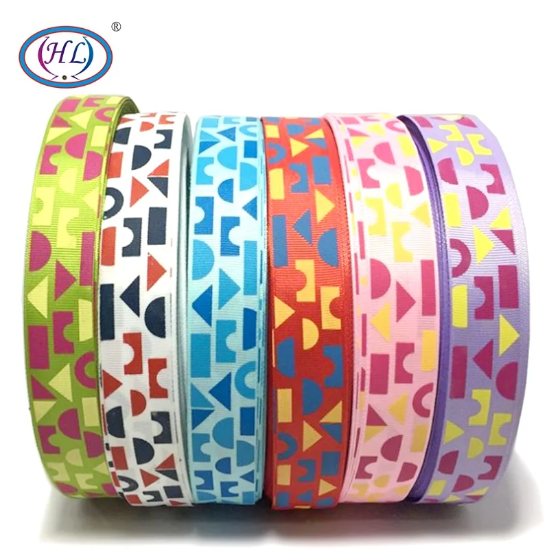 

HL 1"(25mm) 6 Meters/lot Printed Geometric Grosgrain Ribbons Wedding Party Decorative Gift Wrapping DIY Chilren Hair Accessories