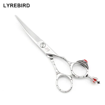 

Professional hair shears 5.5 INCH Curved scissors Japan 440C Barber scissors Crown handle Lyrebird TOP CLASS 10PCS/LOT NEW