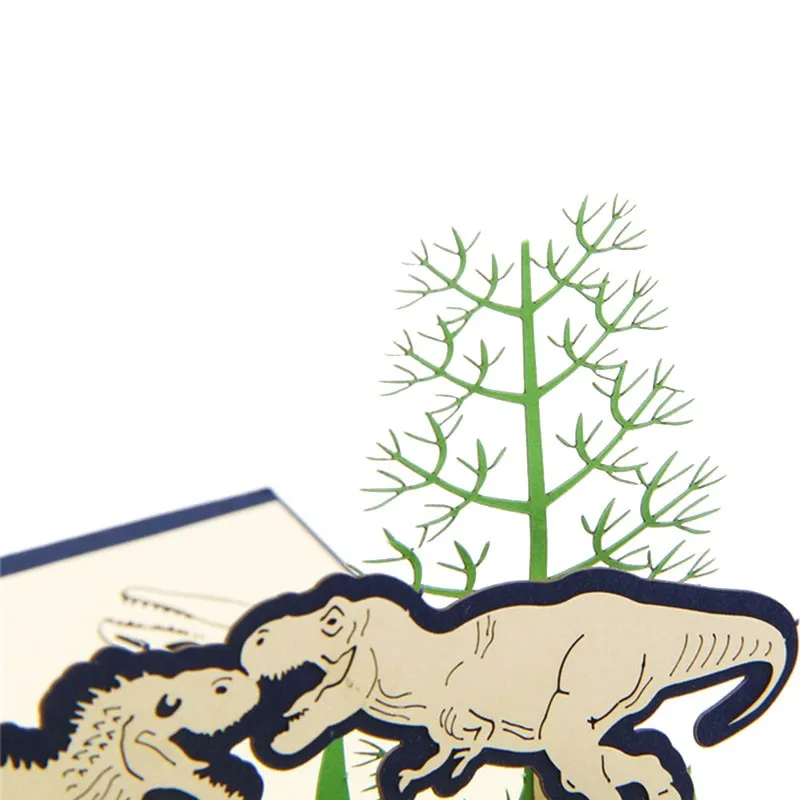 3D всплывающая бумага лазерная резка динозавры поздравительные открытки креативные ручной работы на день рождения Рождество юбилей сувенирные открытки