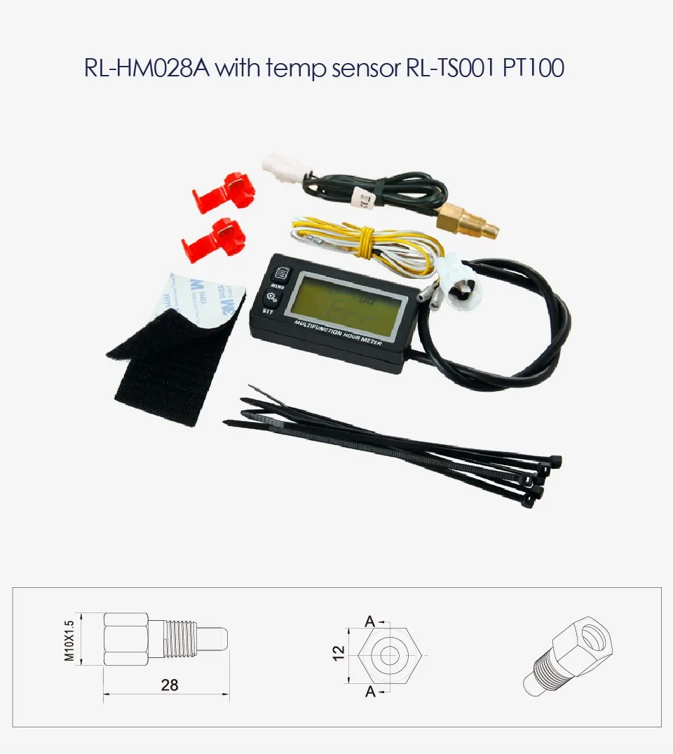 Индуктивный HM028A TS001 PT100-20+ 300 temp датчик температуры TEMP метр термометр Tach/счетчик часов для морского транспорта снегохода ATV