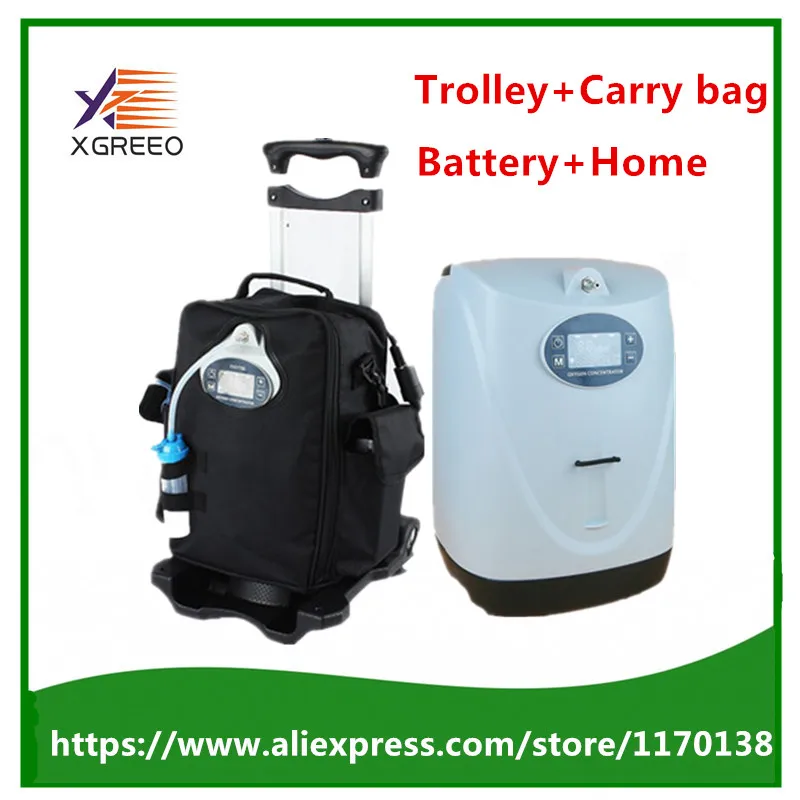 

XGREEO POC-06 Battery Operated Portable Oxygen Concentrator Generator Home Car Travel with cart oxygen making machine