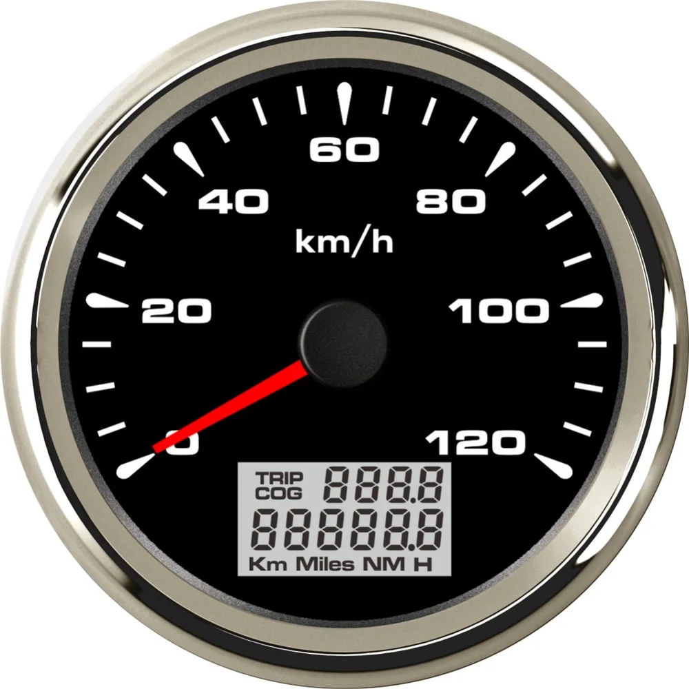 1 шт. тип 0-120 км/ч Авто спидометры GPS тюнинг 85 мм путешествия метров Cog водонепроницаемый 9-32 В 8 видов Подсветка цвет с антенной