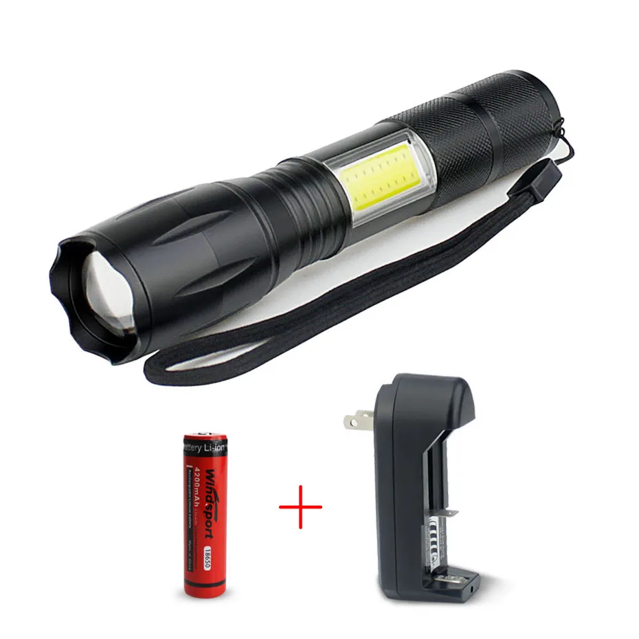 

VBS Mini Portable Torches Led Ultra Bright T6+COB Linterna Led Working Light Keychain Flashlights Zoomable Use 18650 Battery